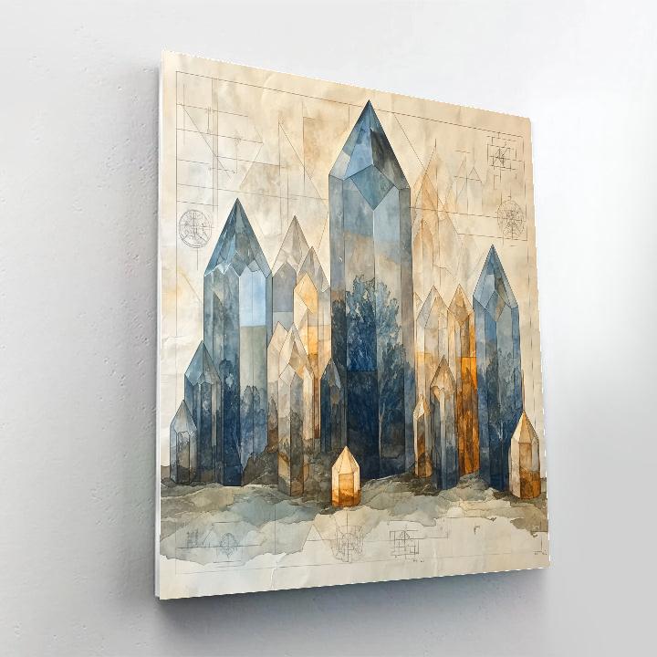 Leonardo Da Vinci Inspired Harmonic Crystal Orchard paint by numbers