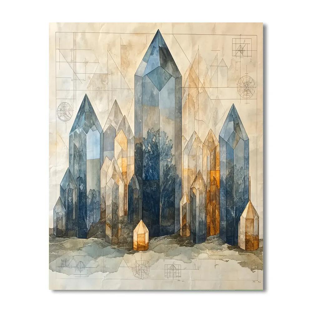 Leonardo Da Vinci Inspired Harmonic Crystal Orchard paint by numbers
