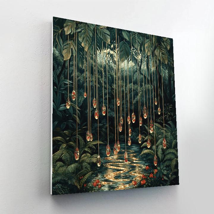 Frida Kahlo Inspired Jade Serpent Rainforest Veil paint by color