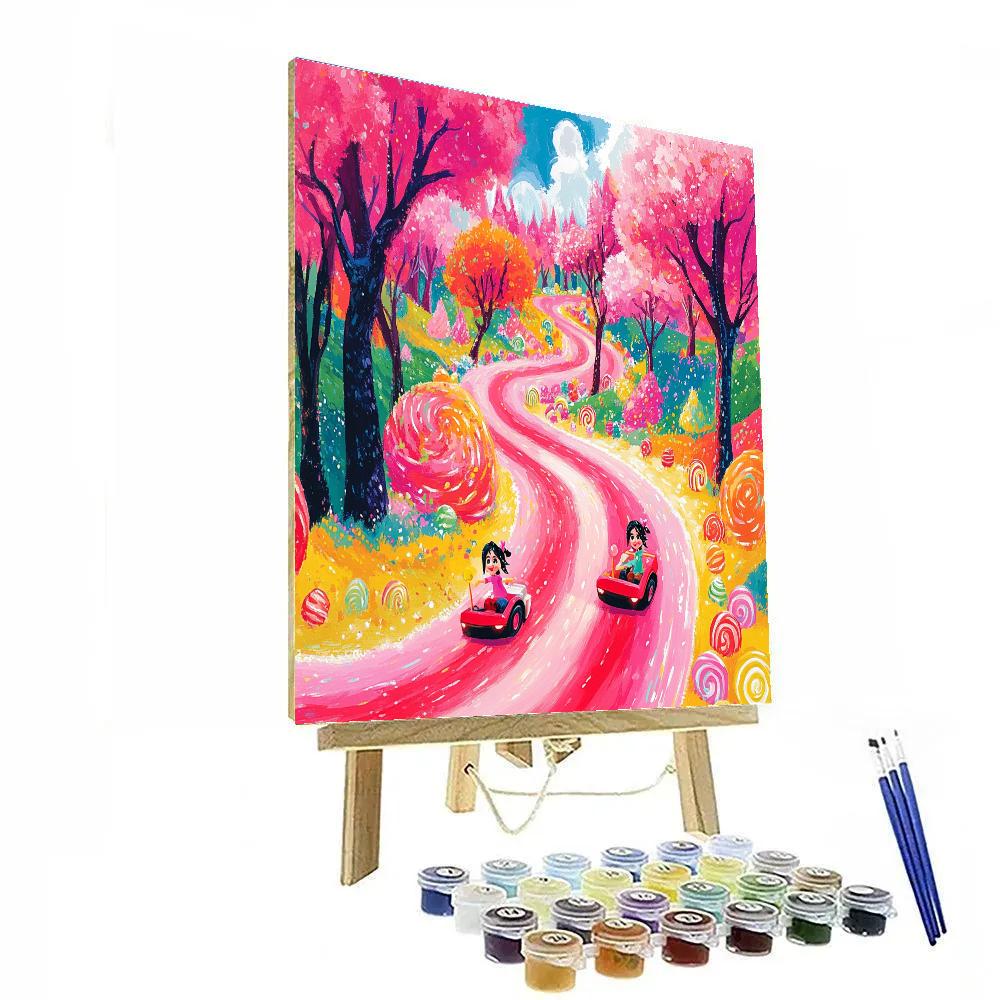 Wreck-It Ralph And Vanellope’s Candy Race Disney Inspired Number painting