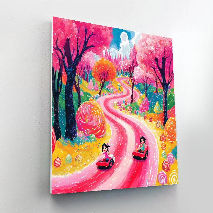 Wreck-It Ralph And Vanellope’s Candy Race Disney Inspired Number painting
