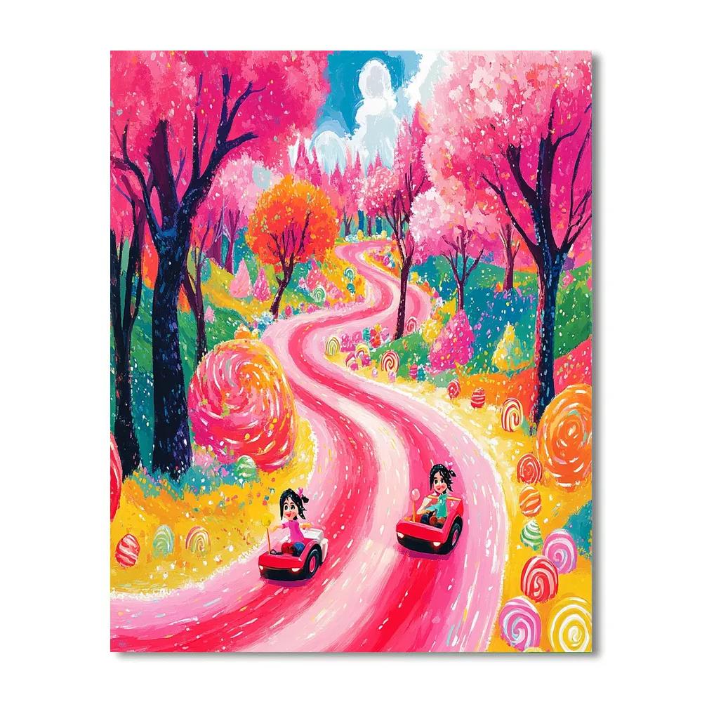 Wreck-It Ralph And Vanellope’s Candy Race Disney Inspired Number painting
