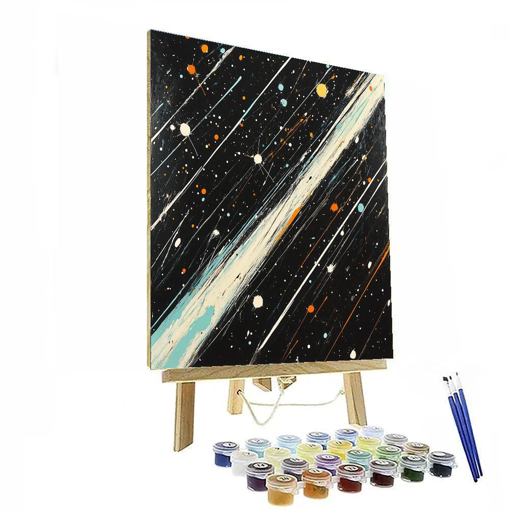 Jackson Pollock Inspired Meteor Shower Abstraction paint by number