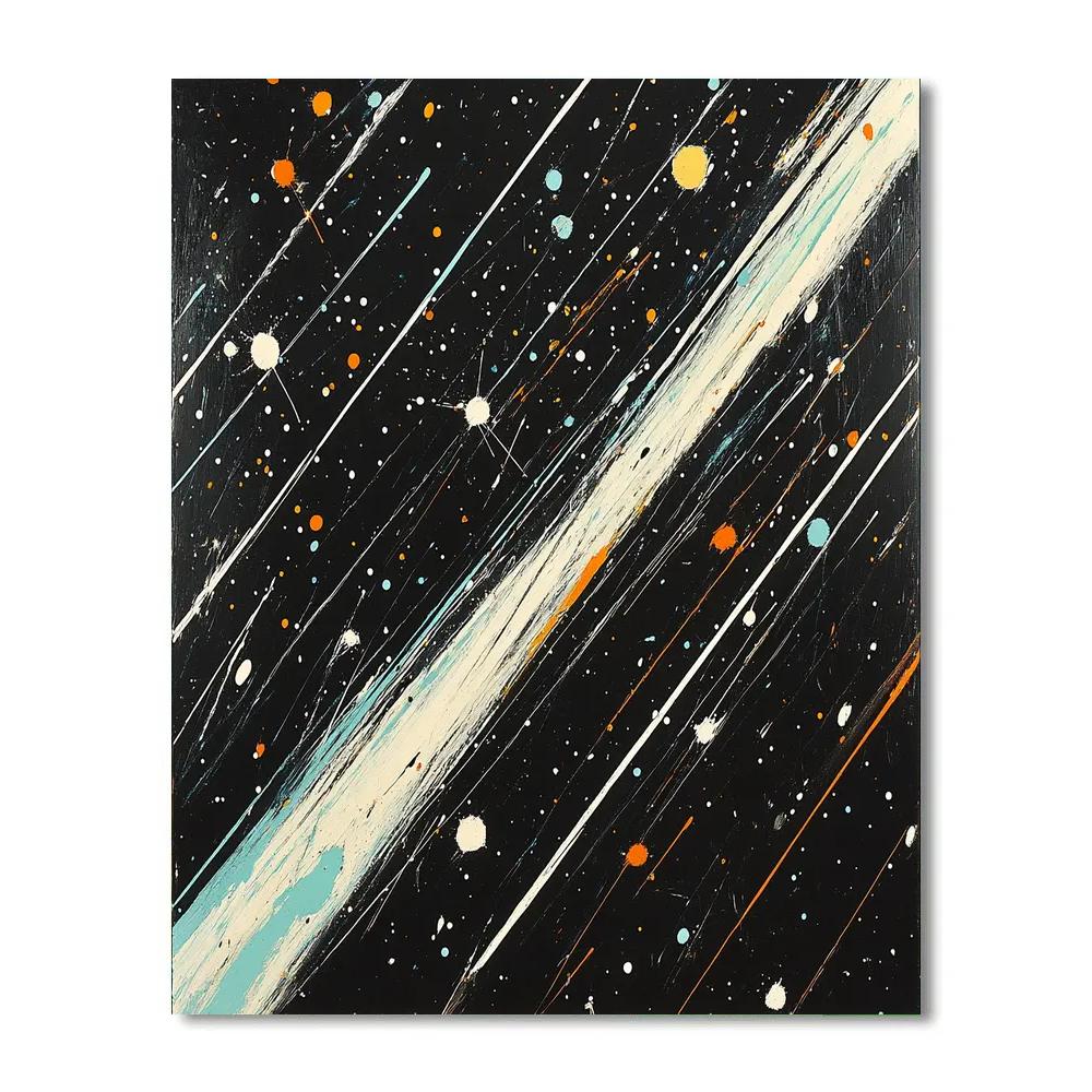 Jackson Pollock Inspired Meteor Shower Abstraction paint by number