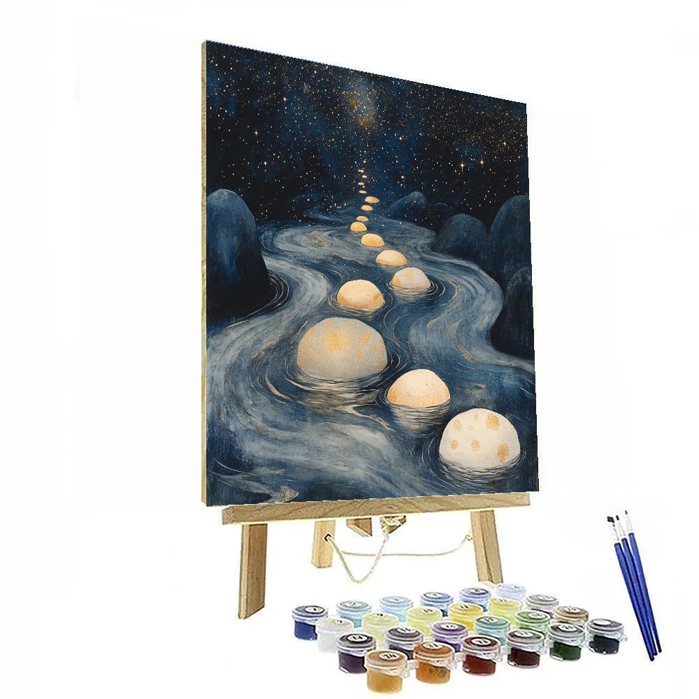 Leonardo Da Vinci Inspired Celestial River Stones Painting by numbers kit