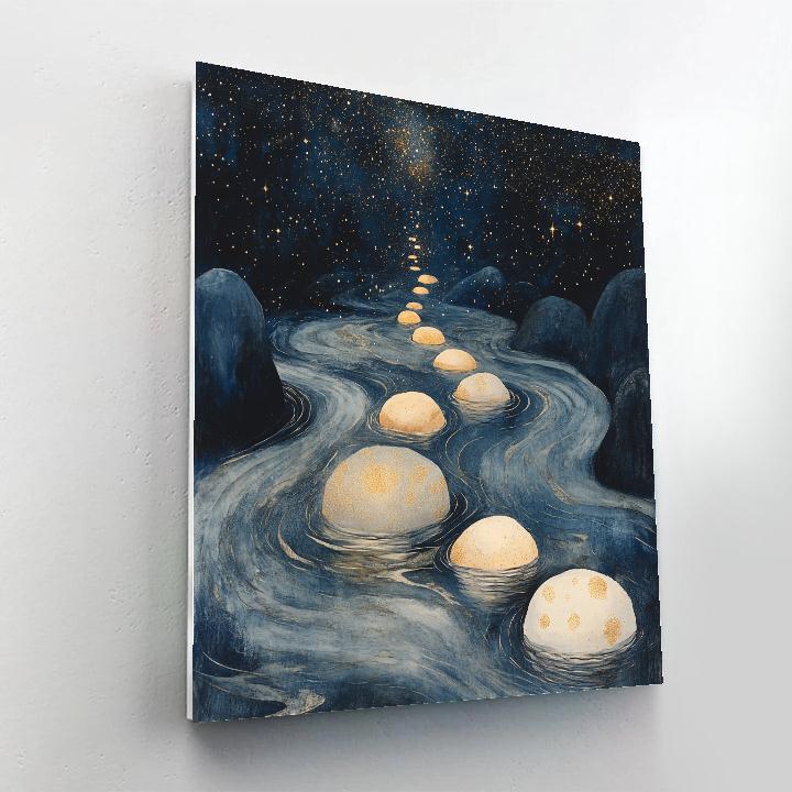 Leonardo Da Vinci Inspired Celestial River Stones Painting by numbers kit