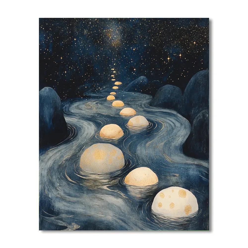 Leonardo Da Vinci Inspired Celestial River Stones Painting by numbers kit