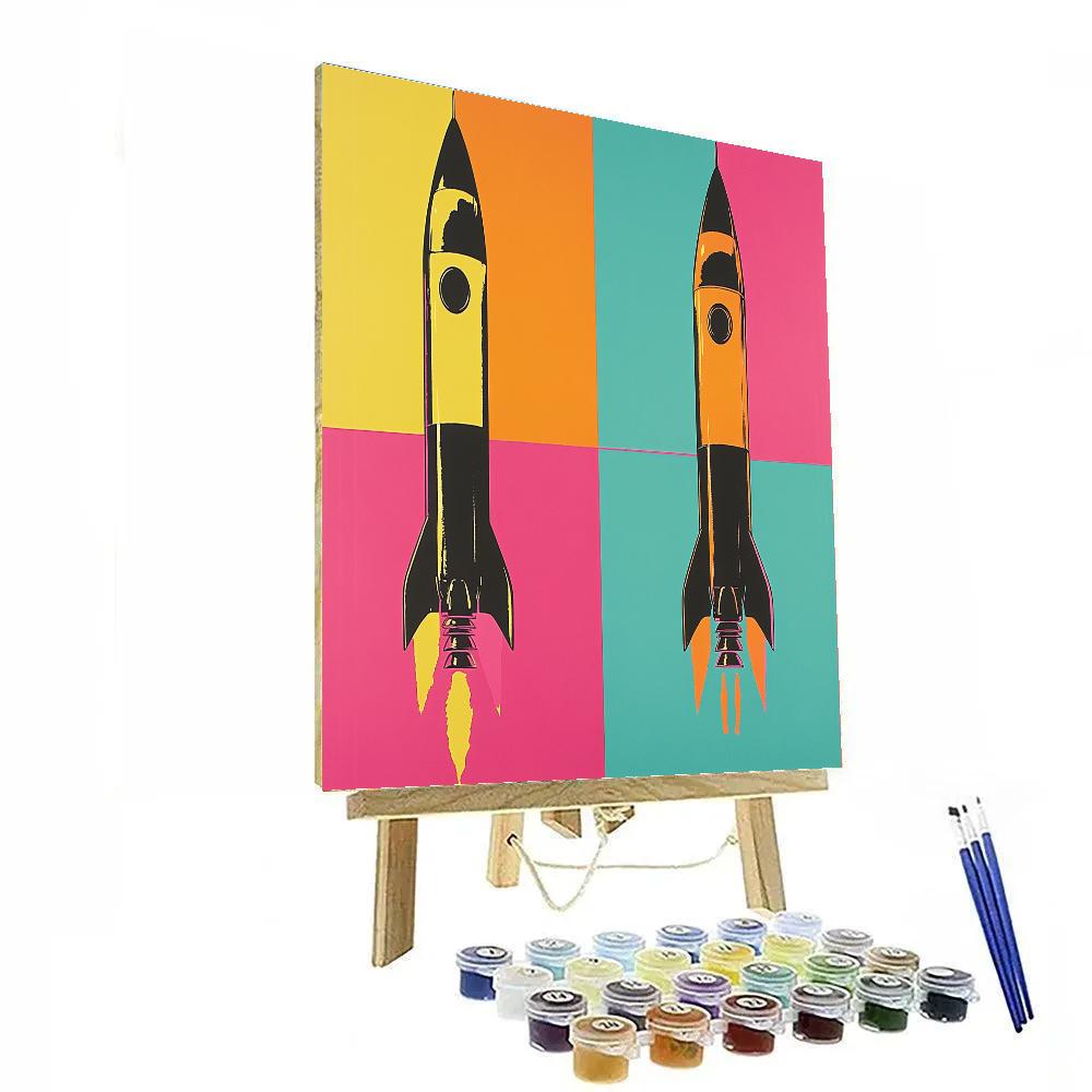 Andy Warhol Inspired Pop Rocket Panels Paint by numbers art