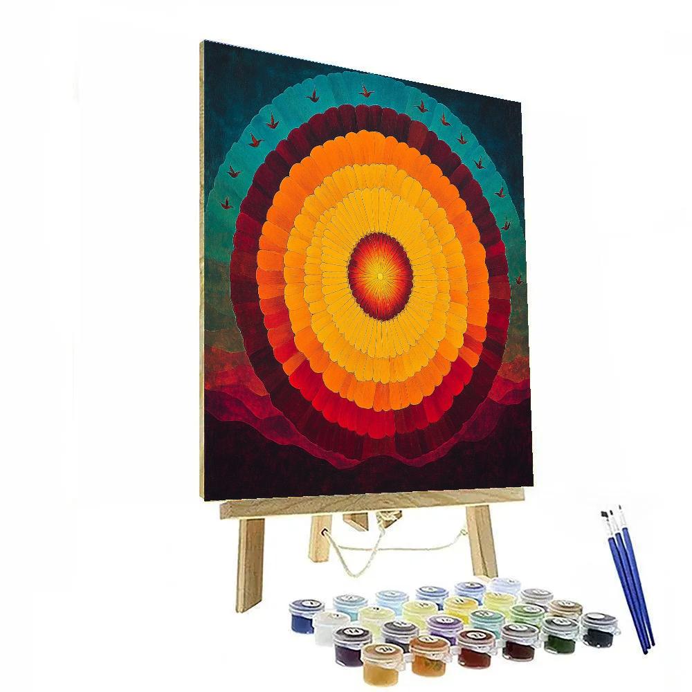 Frida Kahlo Inspired Solar Marigold Pulse painting number kit