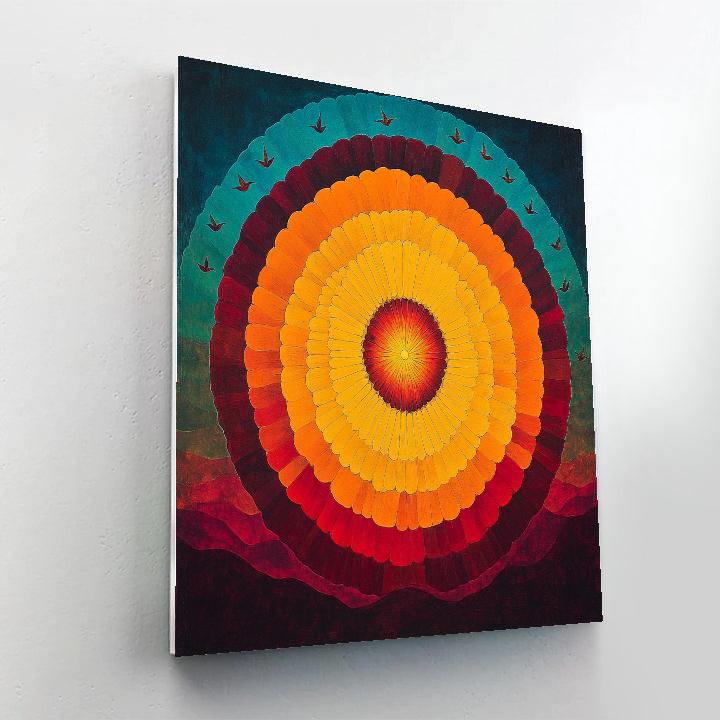 Frida Kahlo Inspired Solar Marigold Pulse painting number kit