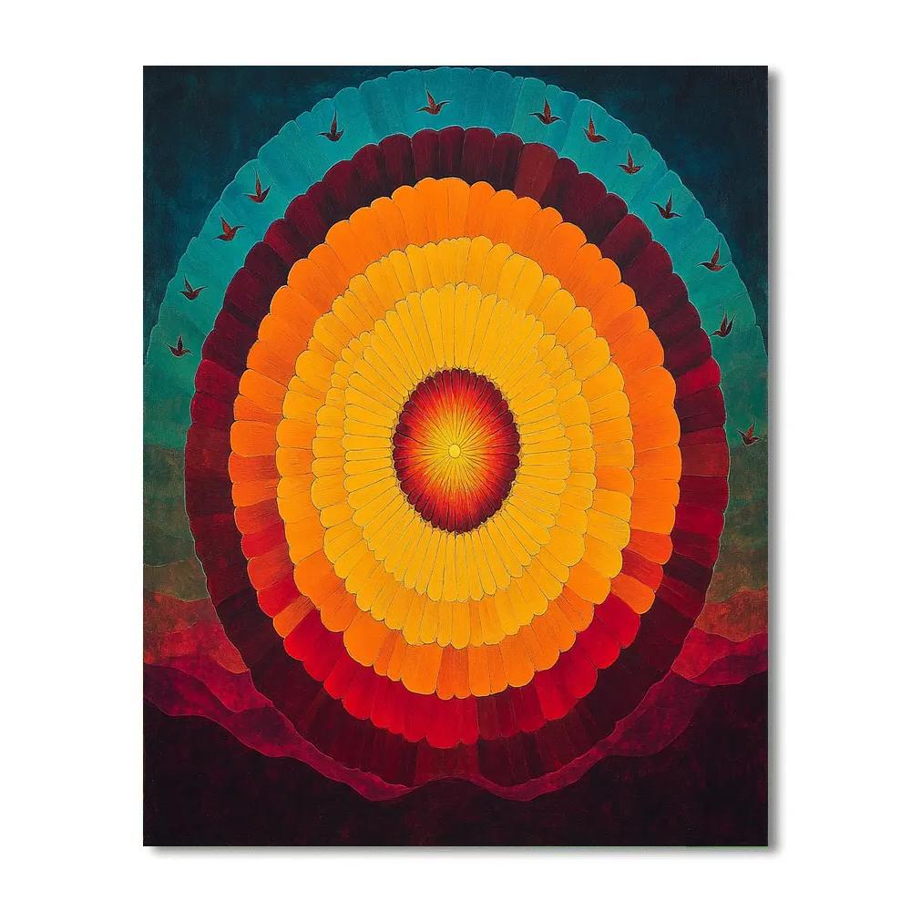 Frida Kahlo Inspired Solar Marigold Pulse painting number kit