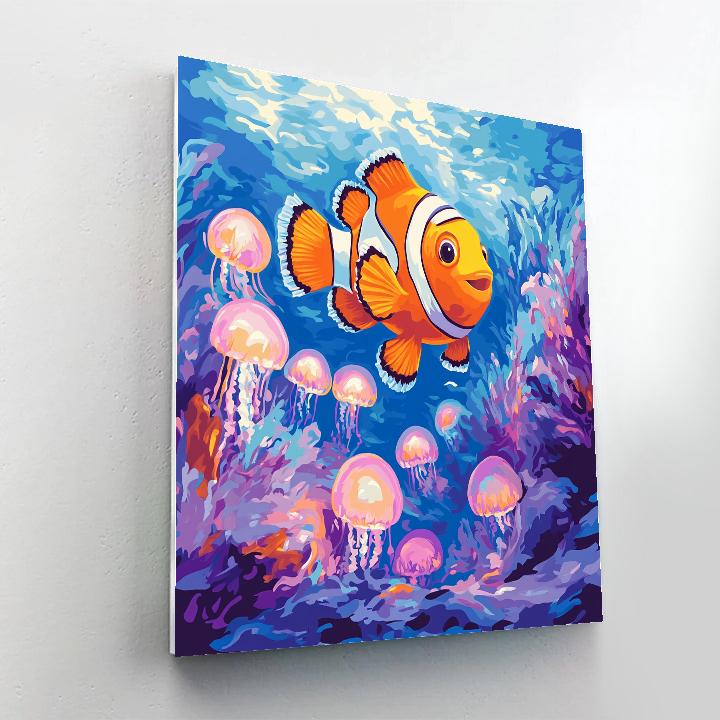 Nemo’s Jellyfish Garden Disney Inspired Number painting