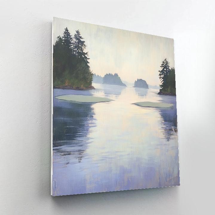 Claude Monet Inspired Lavender Mist Over River Islands Paint by numbers art