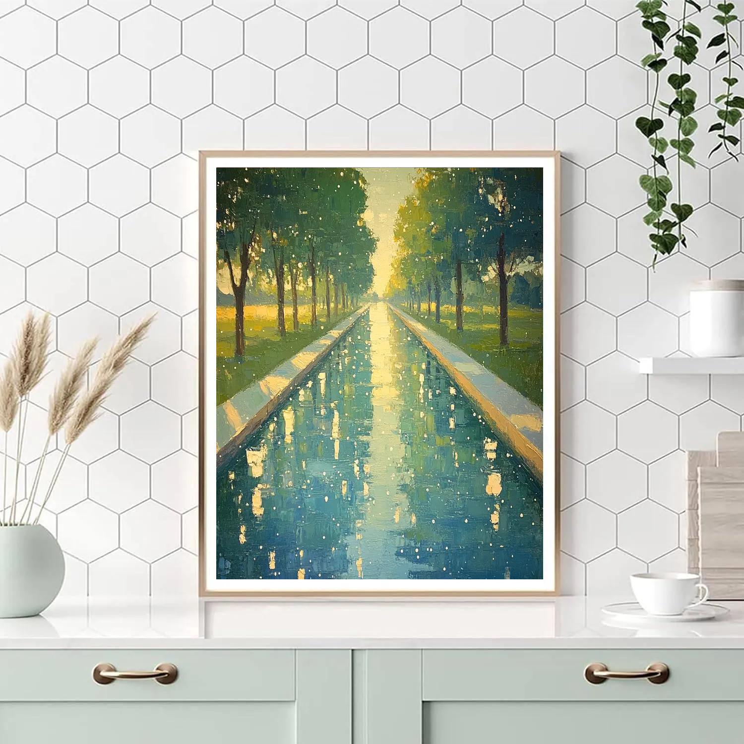 Claude Monet Inspired Morning Sparkle On Canal Painting by numbers kit
