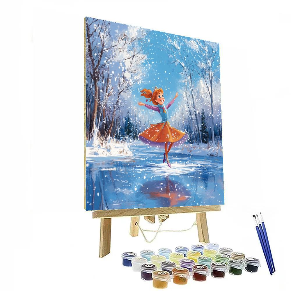 Anna’s Winter Ice Skating Disney Inspired paint by numbers