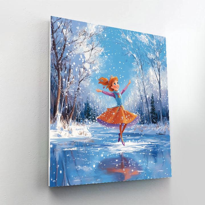 Anna’s Winter Ice Skating Disney Inspired paint by numbers