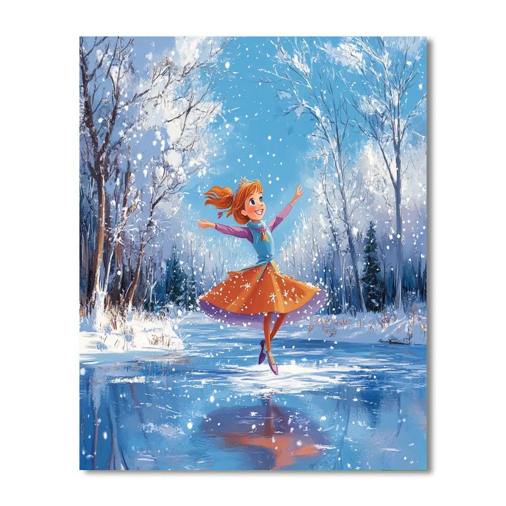 Anna’s Winter Ice Skating Disney Inspired paint by numbers