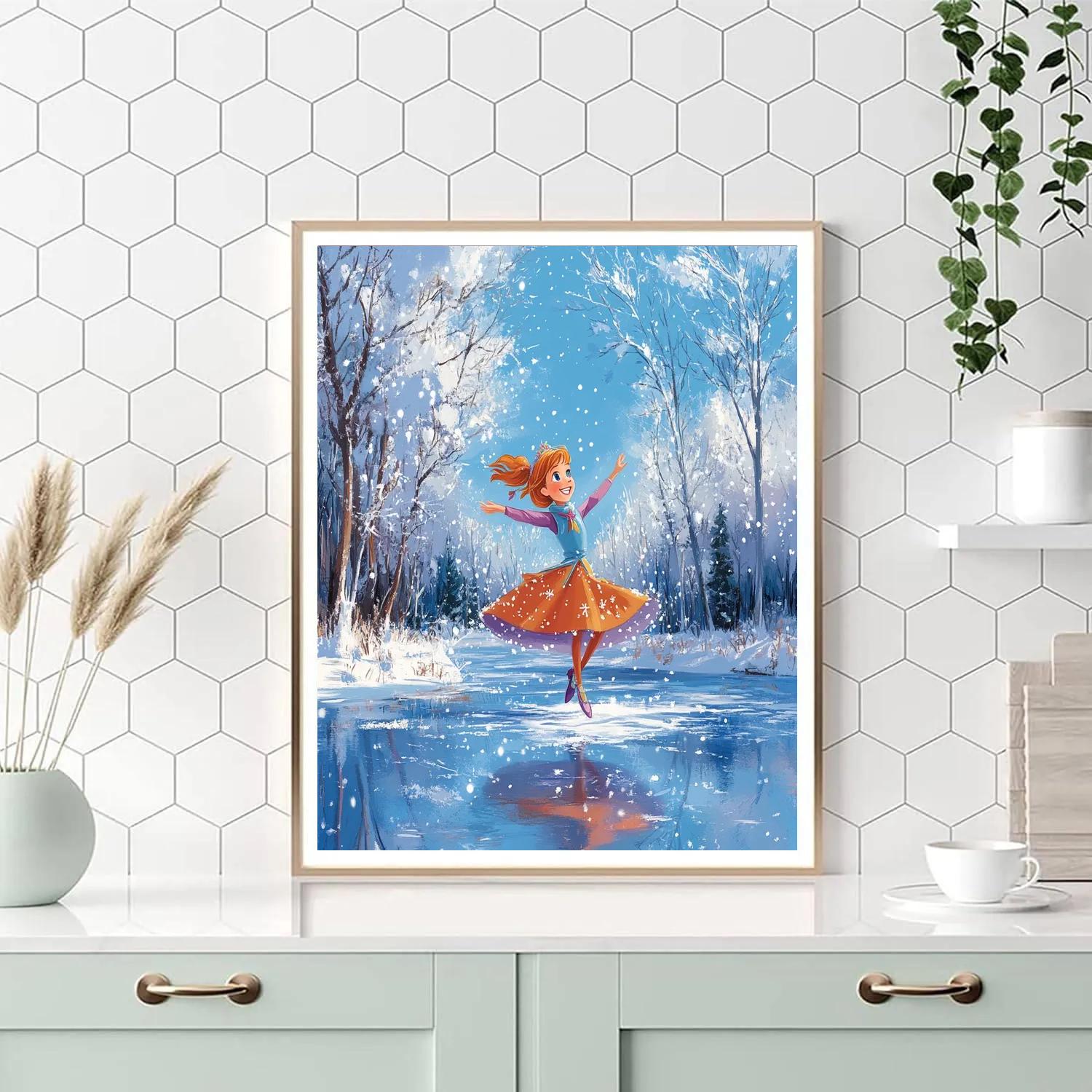 Anna’s Winter Ice Skating Disney Inspired paint by numbers