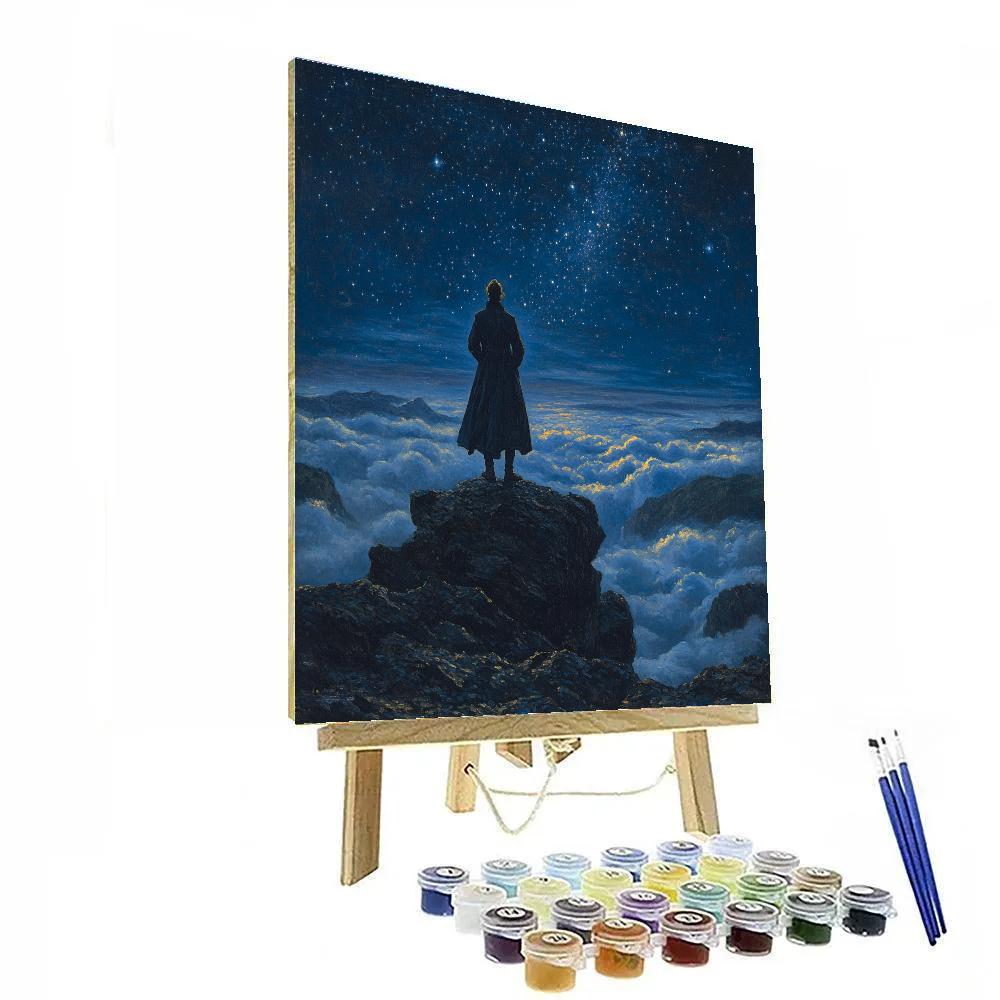 Caspar David Friedrich Inspired Stargazer On Cliff Number painting