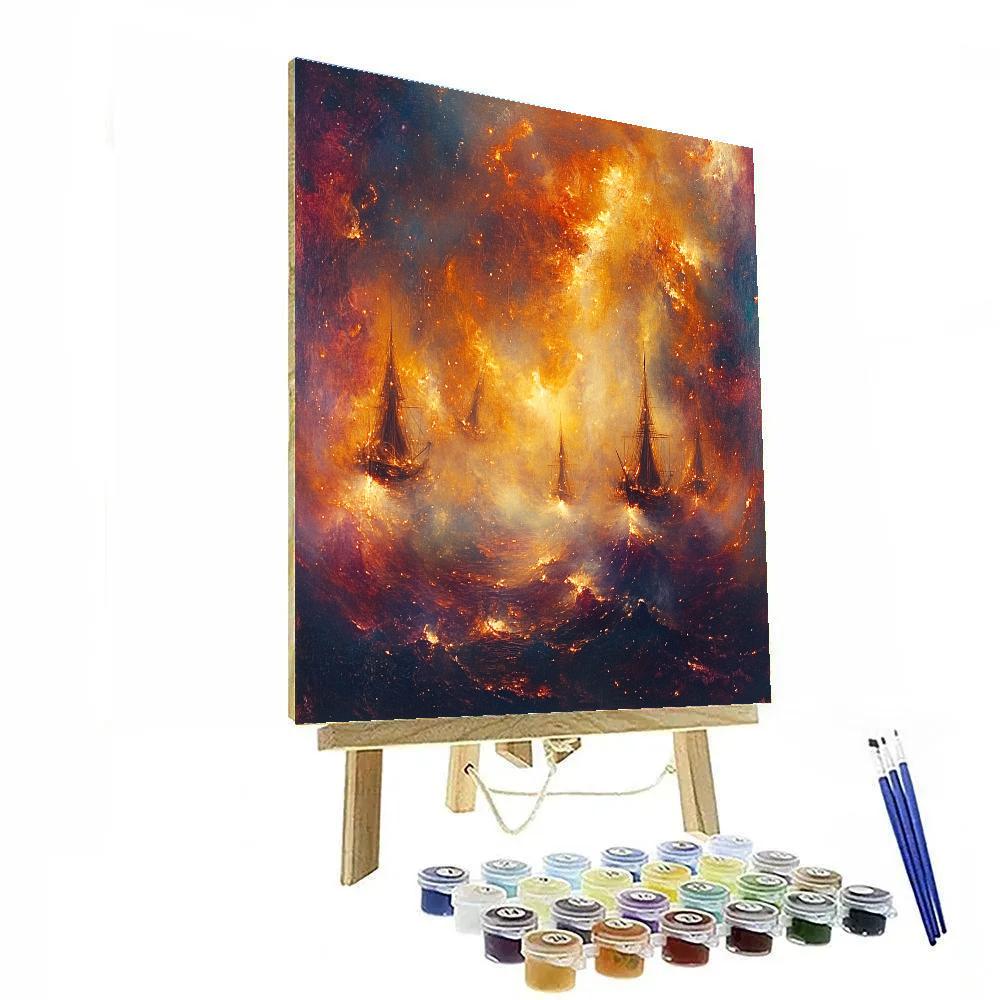 Turner Inspired Burning Nebula Regatta paint by color