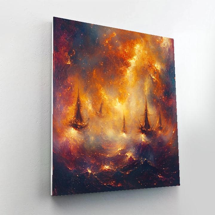 Turner Inspired Burning Nebula Regatta paint by color