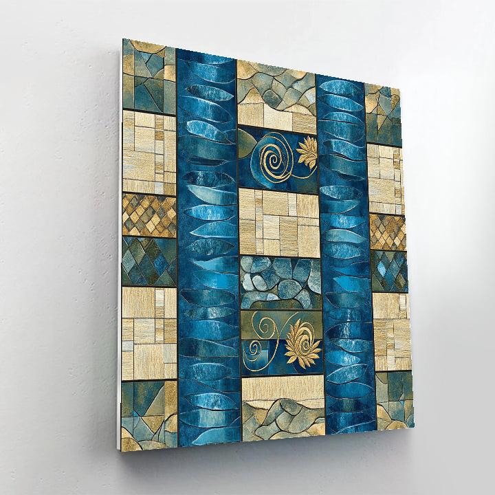 Gustav Klimt Inspired Golden Tapestry Water Garden paint by color