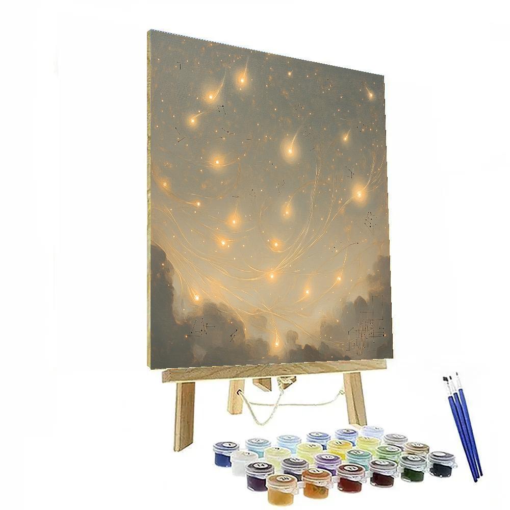 Leonardo Da Vinci Inspired Celestial Seed Drift Number painting