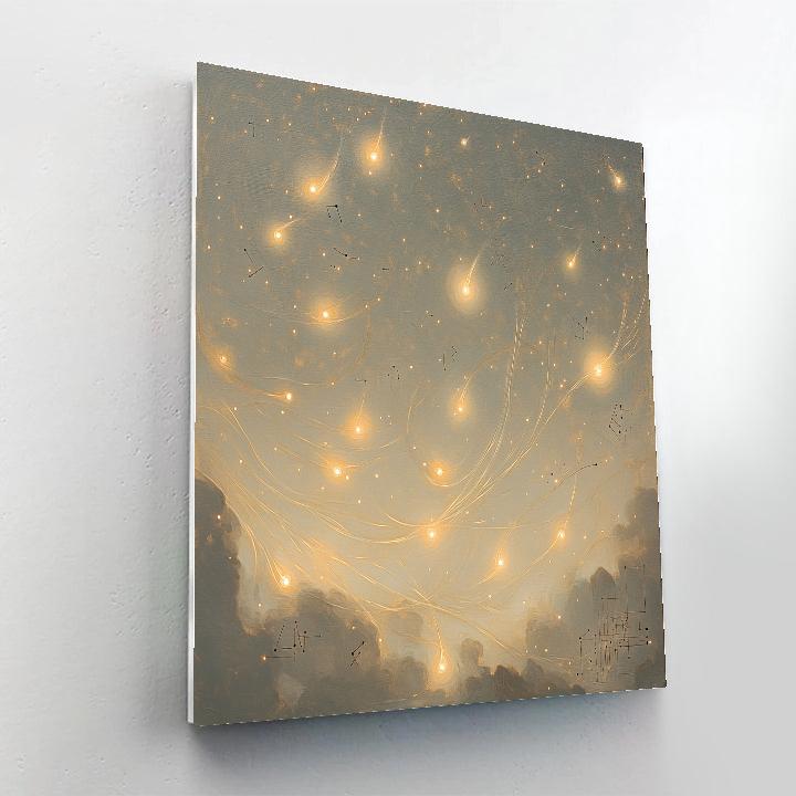 Leonardo Da Vinci Inspired Celestial Seed Drift Number painting