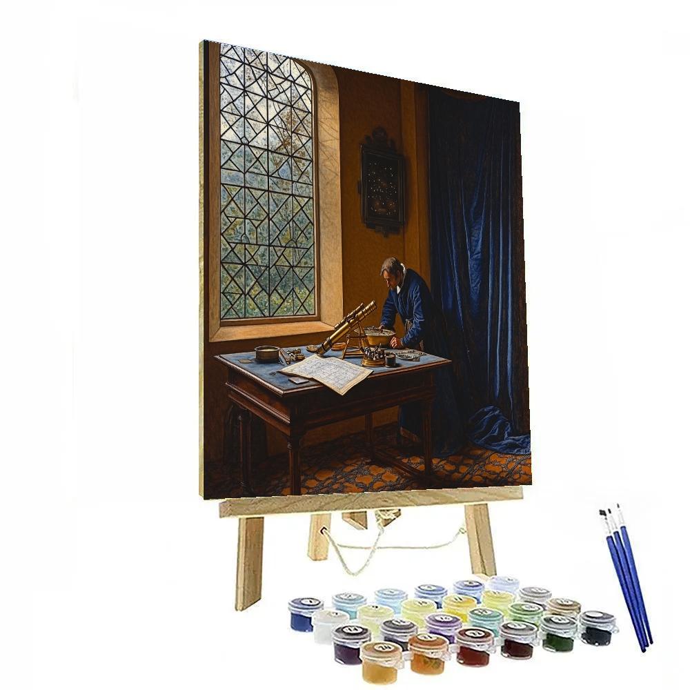 Vermeer Inspired Telescope By Window paint by color