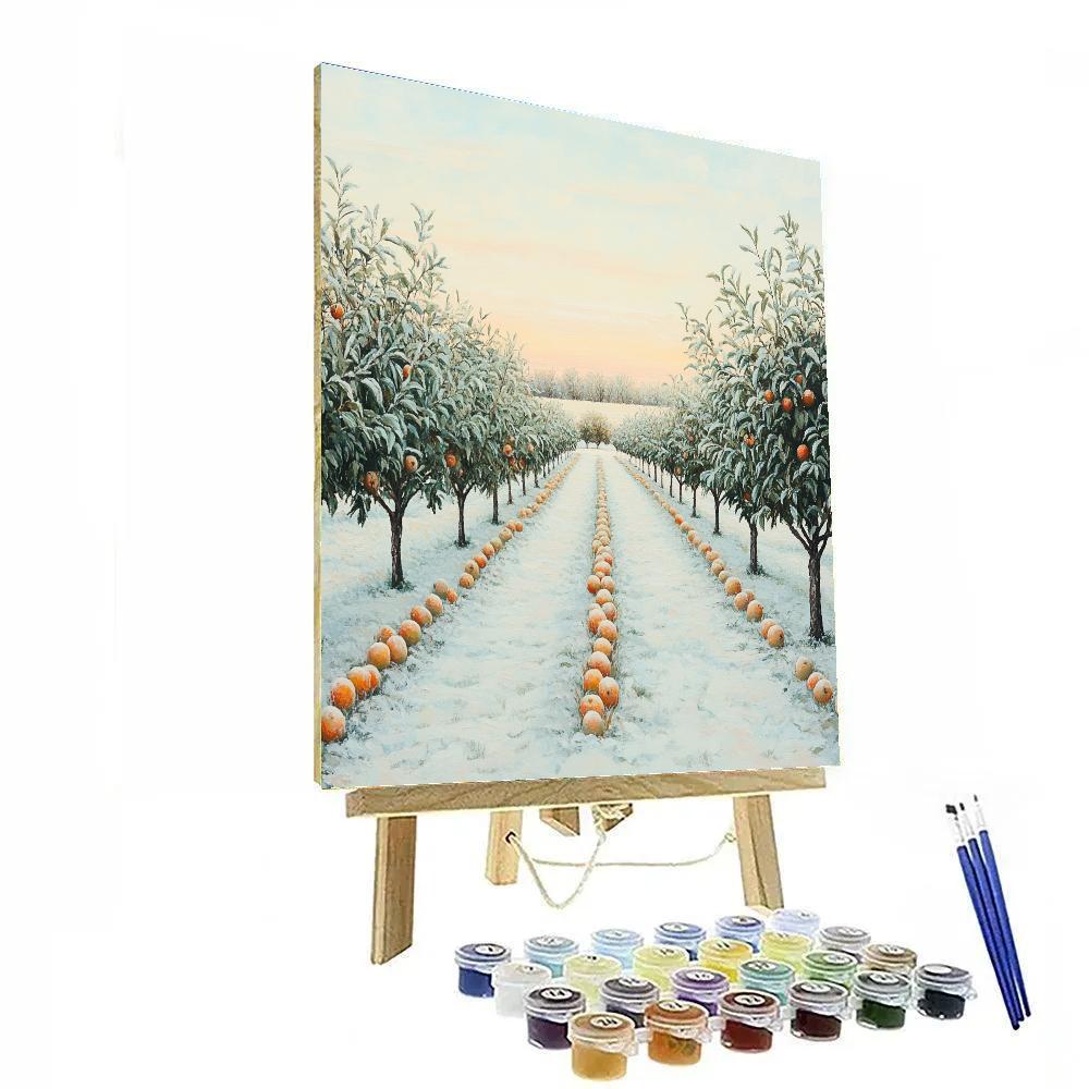 Claude Monet Inspired Orchard At First Light Frost Painting by numbers kit