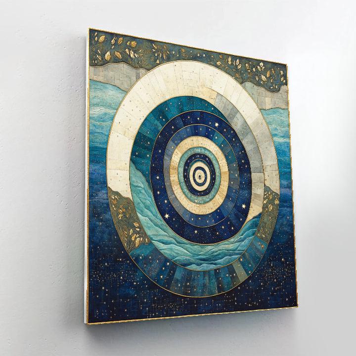 Gustav Klimt Inspired Spiral Constellation Lagoon Paint by numbers kits