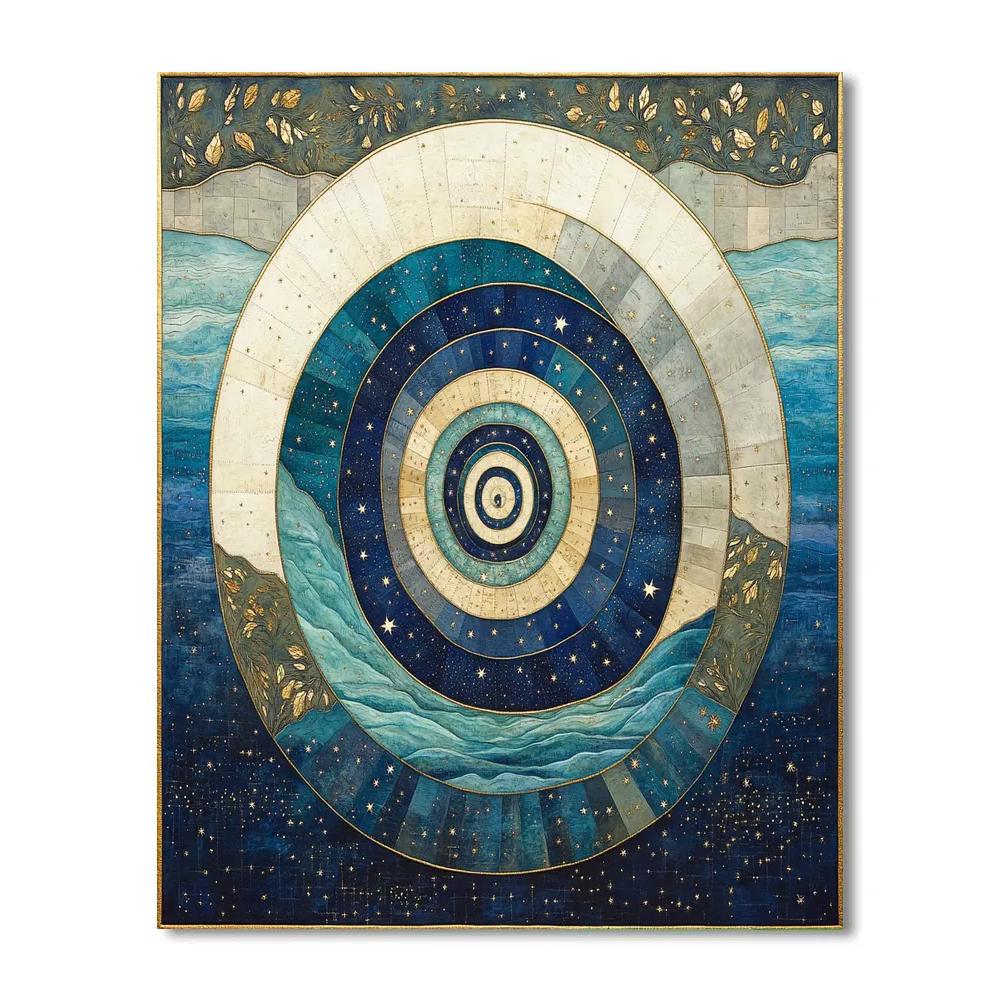 Gustav Klimt Inspired Spiral Constellation Lagoon Paint by numbers kits