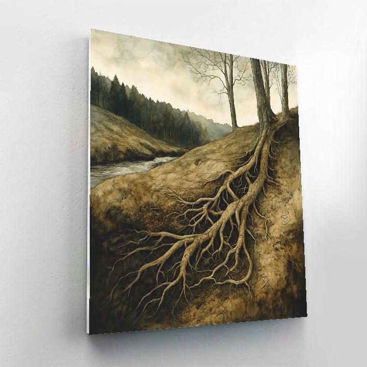 Leonardo Da Vinci Inspired Riverbank Root Studies paint by number
