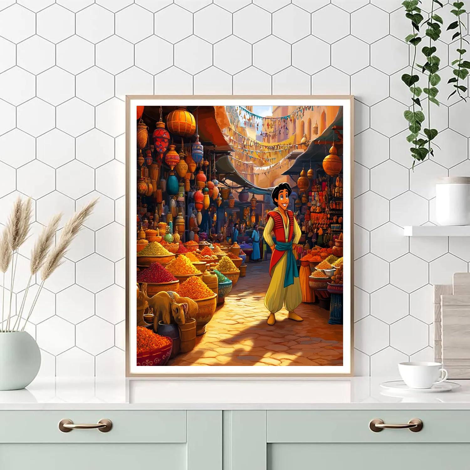 Aladdin’s Marketplace Surprise Disney Inspired painting number kit