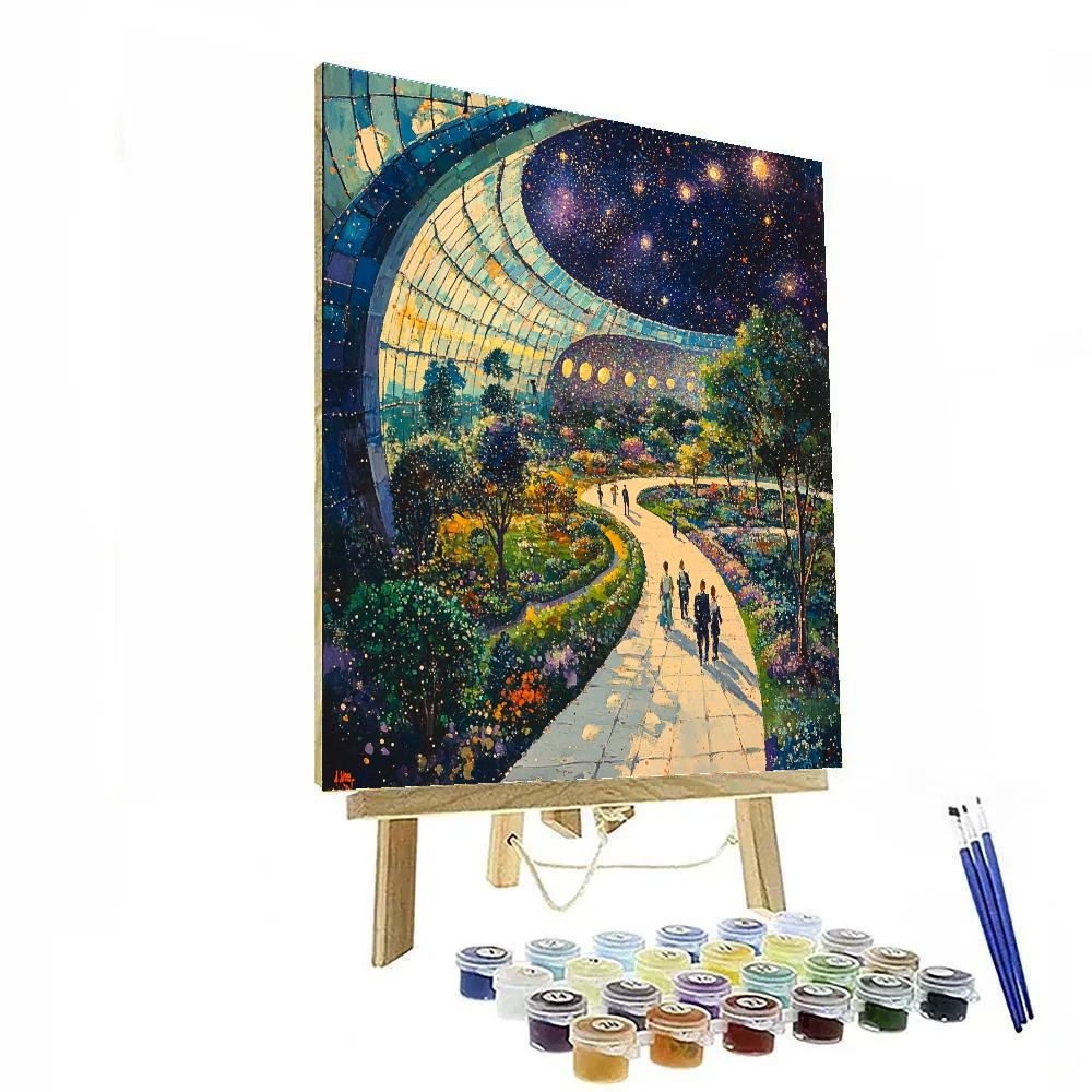 Seurat Inspired Planetary Park Promenade Numbered painting kits