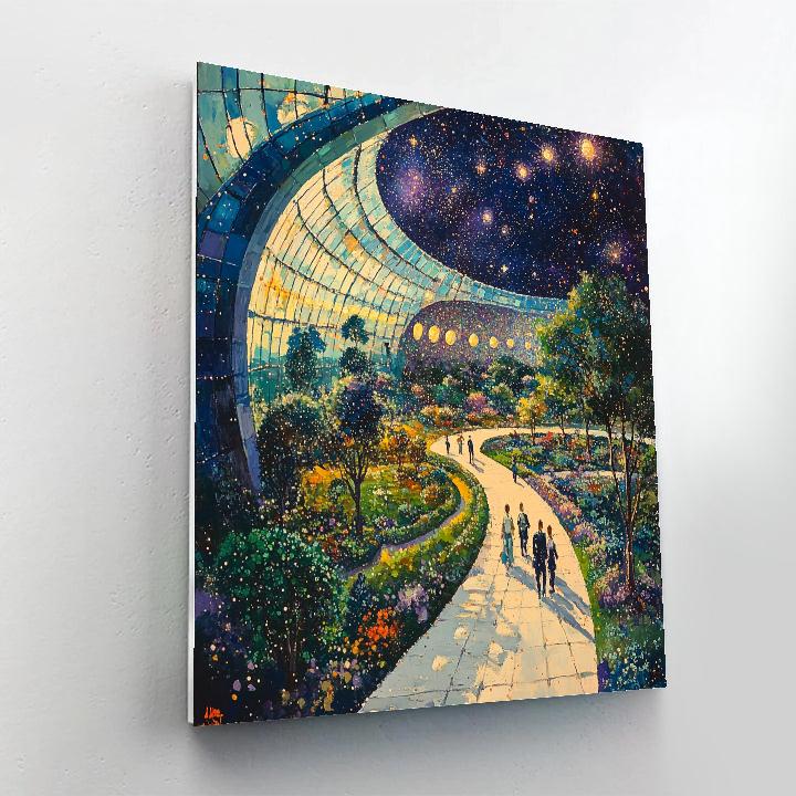Seurat Inspired Planetary Park Promenade Numbered painting kits