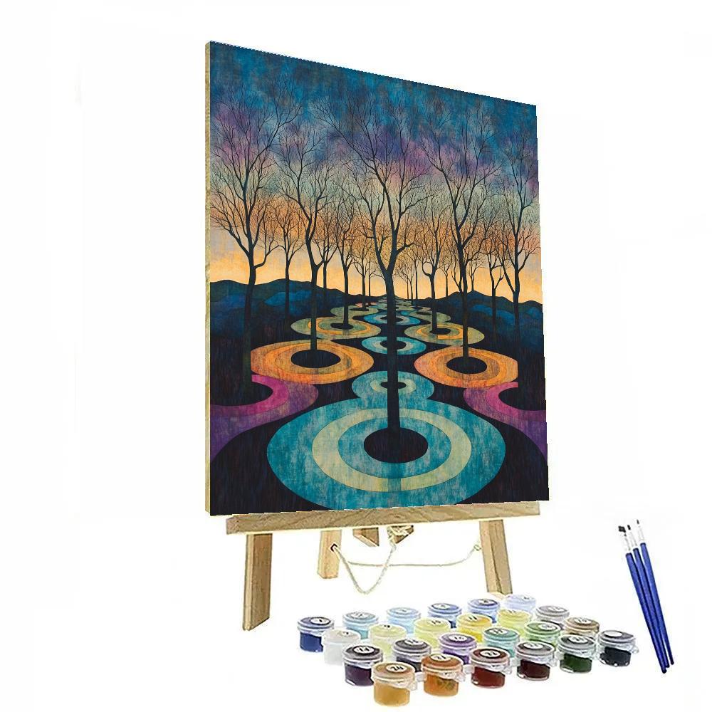Frida Kahlo Inspired Orchard Of Indigo Echoes DIY paint by numbers