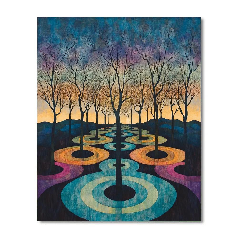 Frida Kahlo Inspired Orchard Of Indigo Echoes DIY paint by numbers