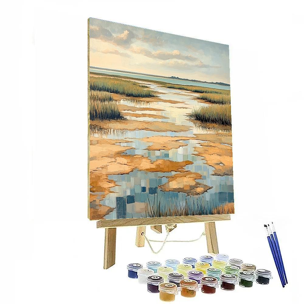 Claude Monet Inspired Golden Marsh At Low Tide Paint by numbers kits