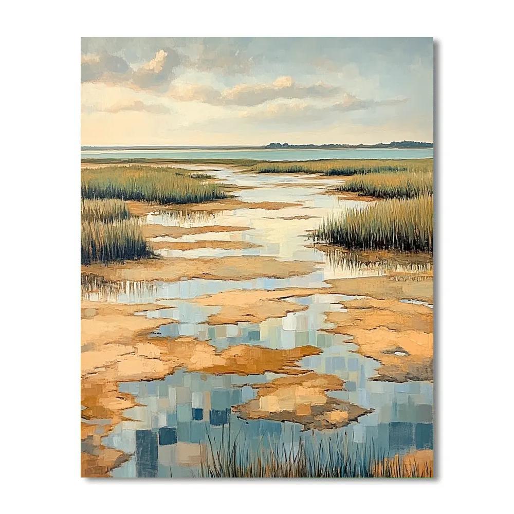 Claude Monet Inspired Golden Marsh At Low Tide Paint by numbers kits