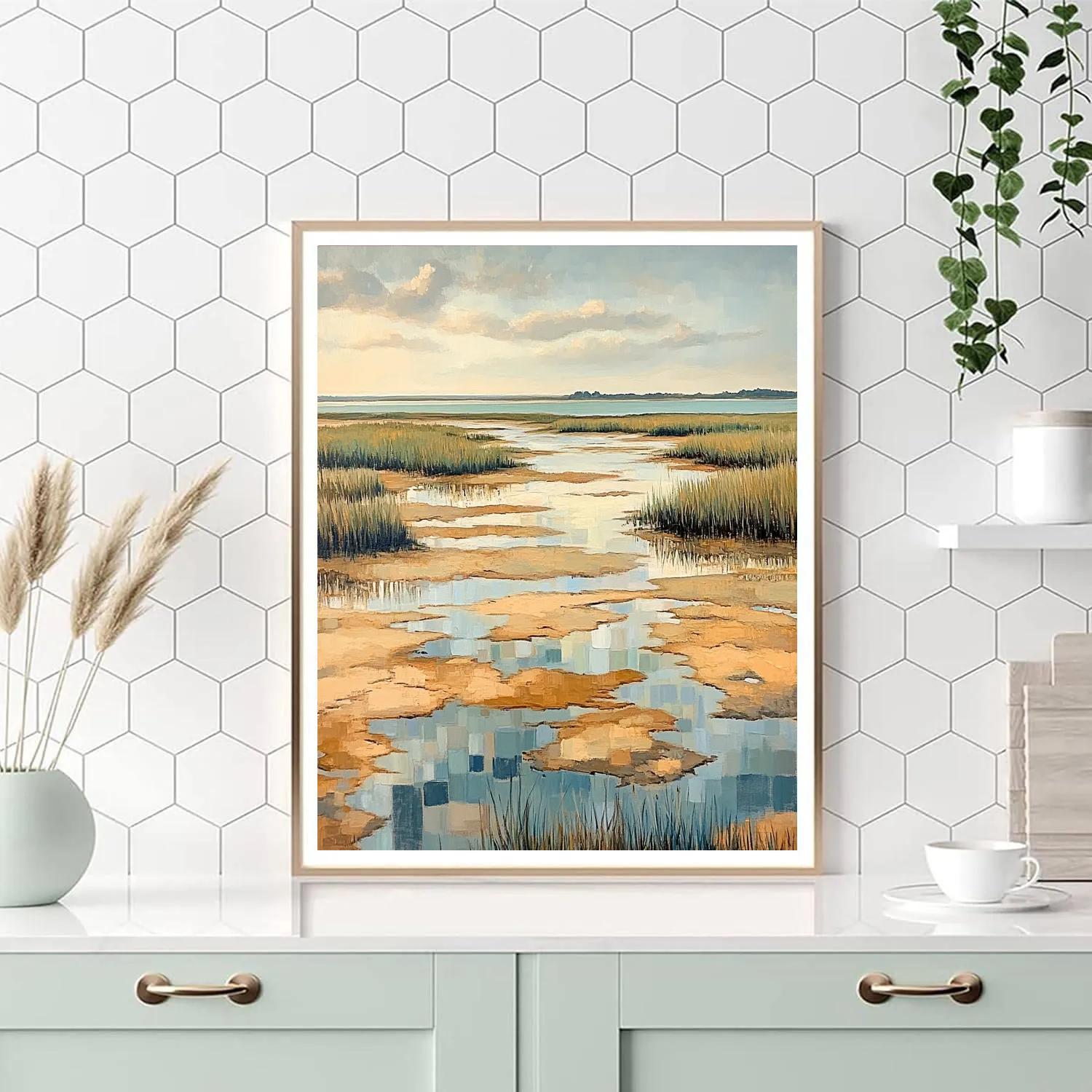 Claude Monet Inspired Golden Marsh At Low Tide Paint by numbers kits