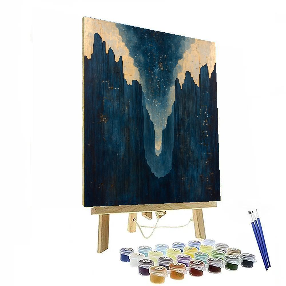 Leonardo Da Vinci Inspired Celestial Canyon Lights paint by color