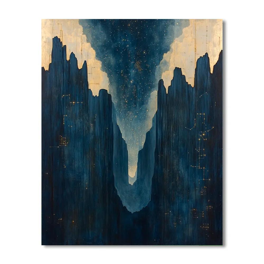 Leonardo Da Vinci Inspired Celestial Canyon Lights paint by color