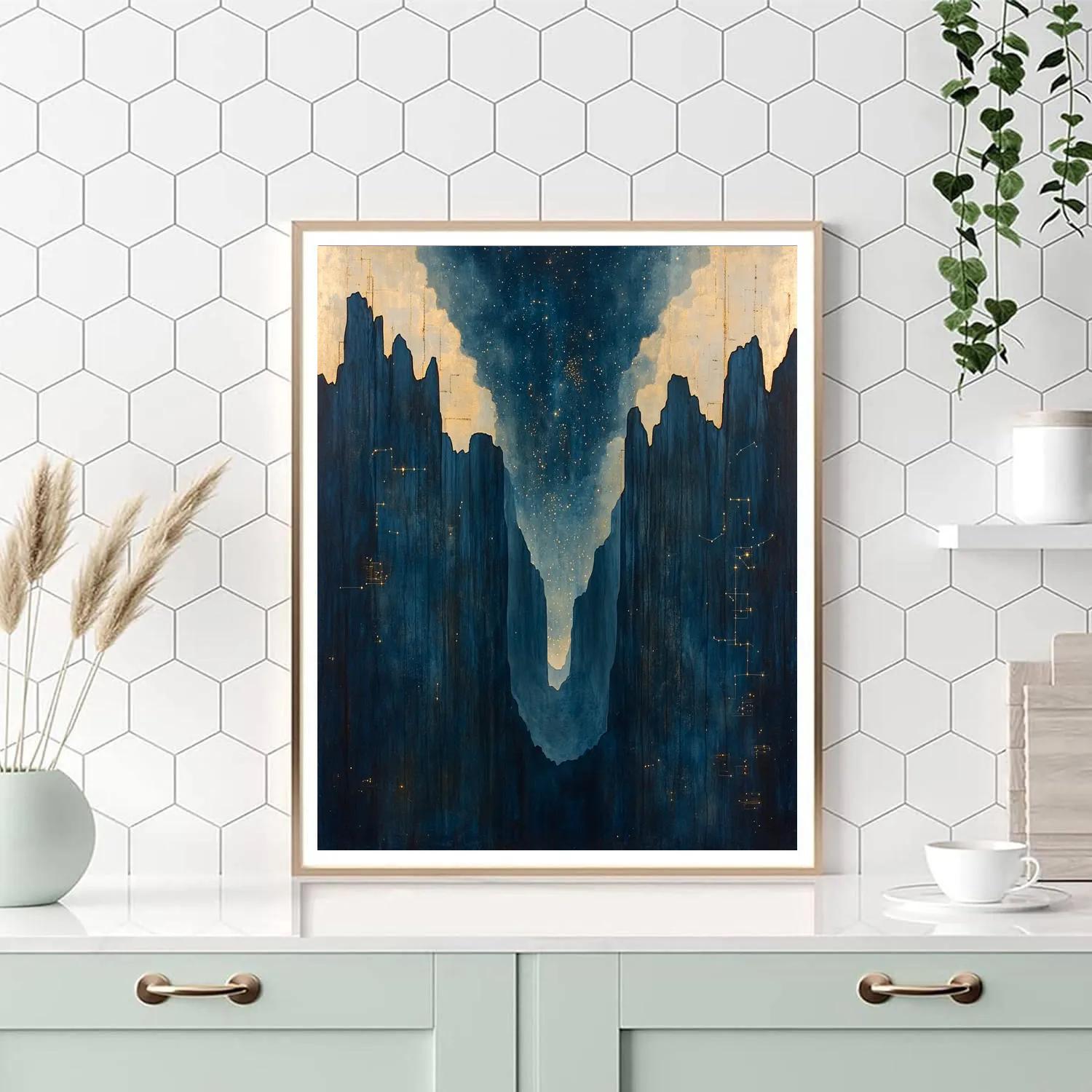 Leonardo Da Vinci Inspired Celestial Canyon Lights paint by color