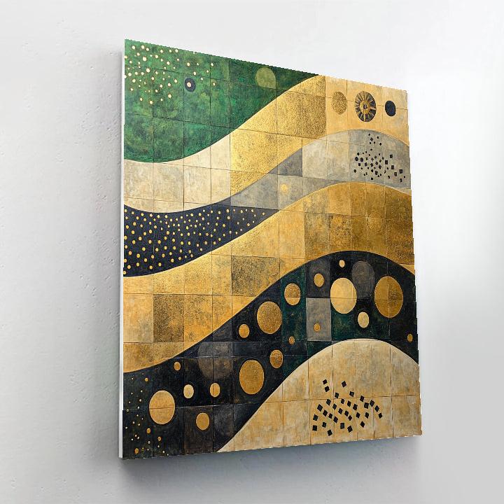 Gustav Klimt Inspired Ornamental Golden Wind Over Fields Paint by numbers kits