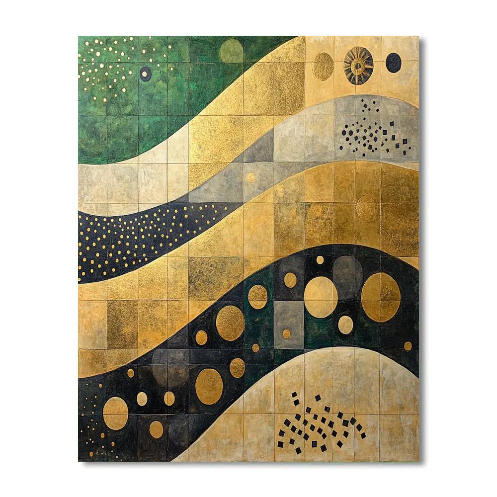 Gustav Klimt Inspired Ornamental Golden Wind Over Fields Paint by numbers kits