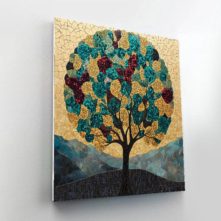 Gustav Klimt Inspired Golden Nebula Forest Crown Painting by numbers kit