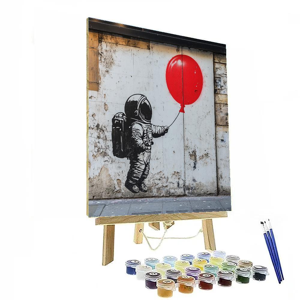 Banksy Inspired Astronaut With Balloon Painting by numbers kit