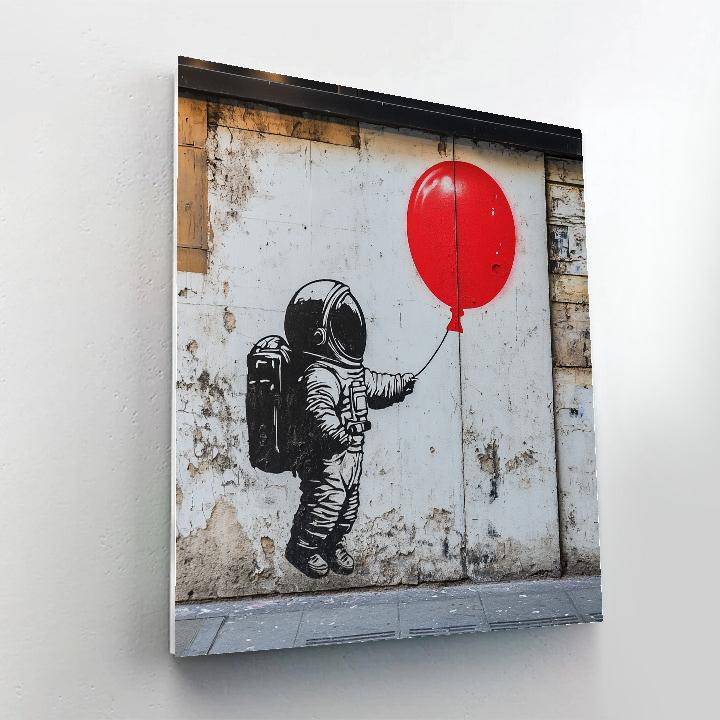 Banksy Inspired Astronaut With Balloon Painting by numbers kit