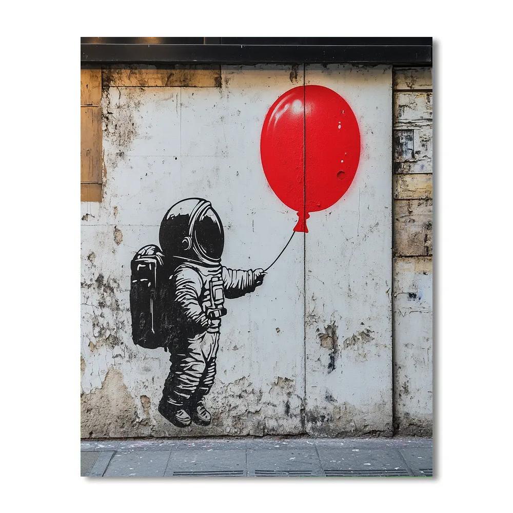Banksy Inspired Astronaut With Balloon Painting by numbers kit